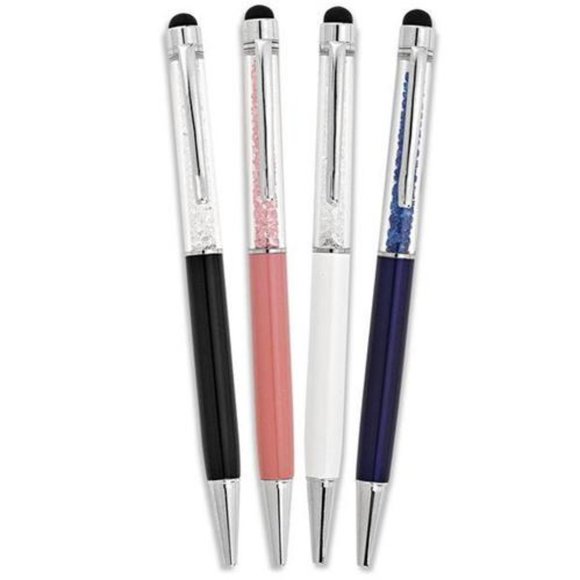 2-in-1 Crystallized Pen Stylus with 2 Refills NEW - Picture 1 of 6